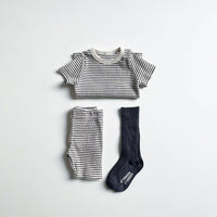 Load image into Gallery viewer, 2 Pieces Set Baby Unisex Striped T-Shirts And Shorts Wholesale 230326413
