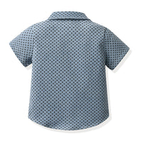 Load image into Gallery viewer, 2 Pieces Set Baby Kid Boys Dressy Bow Print Shirts And Solid Color Rompers Wholesale 230326417
