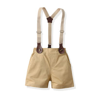 Load image into Gallery viewer, 2 Pieces Set Baby Kid Boys Dressy Bow Print Shirts And Solid Color Rompers Wholesale 230326417
