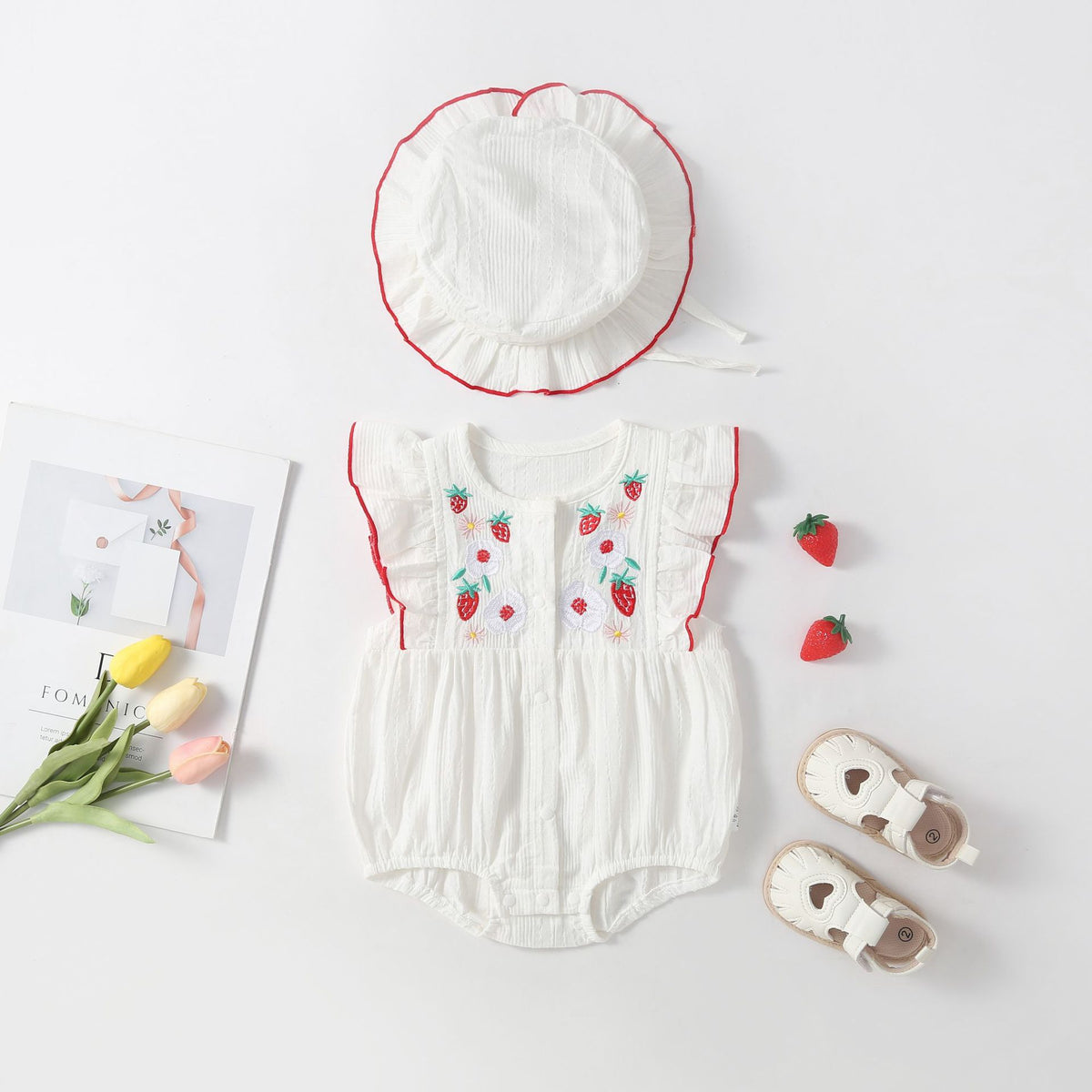 Baby Girls Flower Fruit Embroidered Rompers Wholesale 230326420