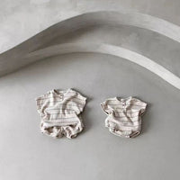 Load image into Gallery viewer, 2 Pieces Set Baby Unisex Striped Tops And Shorts Wholesale 230326431
