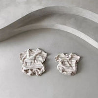 Load image into Gallery viewer, 2 Pieces Set Baby Unisex Striped Tops And Shorts Wholesale 230326431
