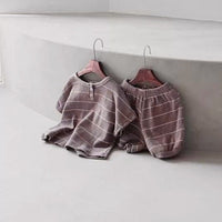 Load image into Gallery viewer, 2 Pieces Set Baby Unisex Striped Tops And Shorts Wholesale 230326431
