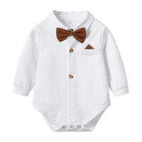 Load image into Gallery viewer, 2 Pieces Set Baby Boys Birthday Party Bow Rompers And Solid Color Jumpsuits Wholesale 230326445
