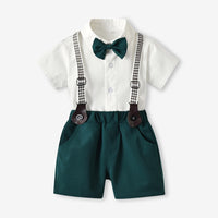 Load image into Gallery viewer, 2 Pieces Set Baby Kid Boys Birthday Party Bow Shirts And Solid Color Rompers Wholesale 230326451
