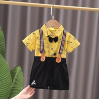Load image into Gallery viewer, 2 Pieces Set Baby Kid Boys Cartoon Print Shirts And Rompers Wholesale 23032804
