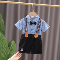 Load image into Gallery viewer, 2 Pieces Set Baby Kid Boys Cartoon Print Shirts And Rompers Wholesale 23032804
