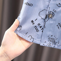 Load image into Gallery viewer, 2 Pieces Set Baby Kid Boys Cartoon Print Shirts And Rompers Wholesale 23032804
