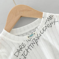 Load image into Gallery viewer, 2 Pieces Set Baby Kid Boys Letters T-Shirts And Print Bow Shorts Wholesale 23032806
