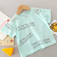 Load image into Gallery viewer, 2 Pieces Set Baby Kid Boys Letters T-Shirts And Print Bow Shorts Wholesale 23032806
