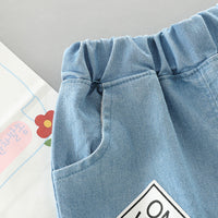 Load image into Gallery viewer, 2 Pieces Set Baby Kid Boys Letters T-Shirts And Print Bow Shorts Wholesale 23032806
