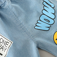 Load image into Gallery viewer, 2 Pieces Set Baby Kid Boys Letters T-Shirts And Print Bow Shorts Wholesale 23032806
