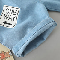 Load image into Gallery viewer, 2 Pieces Set Baby Kid Boys Letters T-Shirts And Print Bow Shorts Wholesale 23032806
