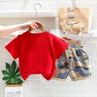 Load image into Gallery viewer, 2 Pieces Set Baby Kid Boys Camo T-Shirts And Shorts Wholesale 23032807
