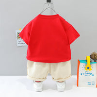 Load image into Gallery viewer, 2 Pieces Set Baby Kid Unisex Cartoon Tops And Solid Color Shorts Wholesale 23032812
