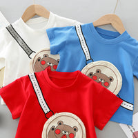 Load image into Gallery viewer, 2 Pieces Set Baby Kid Unisex Cartoon Tops And Solid Color Shorts Wholesale 23032812
