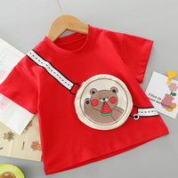 Load image into Gallery viewer, 2 Pieces Set Baby Kid Unisex Cartoon Tops And Solid Color Shorts Wholesale 23032812
