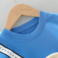 Load image into Gallery viewer, 2 Pieces Set Baby Kid Unisex Cartoon Tops And Solid Color Shorts Wholesale 23032812
