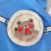 Load image into Gallery viewer, 2 Pieces Set Baby Kid Unisex Cartoon Tops And Solid Color Shorts Wholesale 23032812
