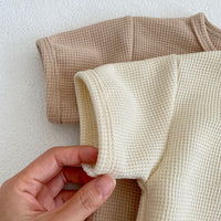 Load image into Gallery viewer, 2 Pieces Set Baby Unisex Letters Cartoon T-Shirts And Solid Color Shorts Wholesale 230328125
