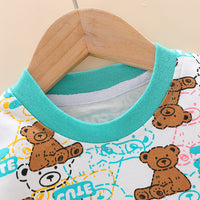 Load image into Gallery viewer, 2 Pieces Set Baby Kid Unisex Cartoon Print T-Shirts And Solid Color Shorts Wholesale 23032814
