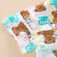 Load image into Gallery viewer, 2 Pieces Set Baby Kid Unisex Cartoon Print T-Shirts And Solid Color Shorts Wholesale 23032814
