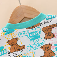 Load image into Gallery viewer, 2 Pieces Set Baby Kid Unisex Cartoon Print T-Shirts And Solid Color Shorts Wholesale 23032814
