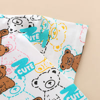 Load image into Gallery viewer, 2 Pieces Set Baby Kid Unisex Cartoon Print T-Shirts And Solid Color Shorts Wholesale 23032814
