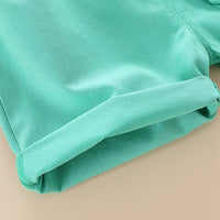 Load image into Gallery viewer, 2 Pieces Set Baby Kid Unisex Cartoon Print T-Shirts And Solid Color Shorts Wholesale 23032814
