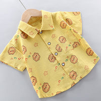 Load image into Gallery viewer, 2 Pieces Set Baby Kid Boys Cartoon Print Shirts And Solid Color Shorts Wholesale 23032815
