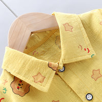 Load image into Gallery viewer, 2 Pieces Set Baby Kid Boys Cartoon Print Shirts And Solid Color Shorts Wholesale 23032815
