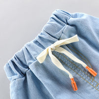 Load image into Gallery viewer, 2 Pieces Set Baby Kid Boys Cartoon Print Shirts And Solid Color Shorts Wholesale 23032815
