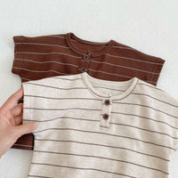 Load image into Gallery viewer, 2 Pieces Set Baby Unisex Striped Polo Shirts And Shorts Wholesale 230328150
