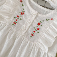Load image into Gallery viewer, Baby Girls Flower Embroidered Rompers Wholesale 230328153
