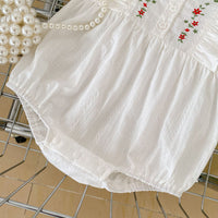 Load image into Gallery viewer, Baby Girls Flower Embroidered Rompers Wholesale 230328153
