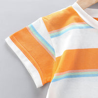 Load image into Gallery viewer, 2 Pieces Set Baby Kid Unisex Striped T-Shirts And Cartoon Jumpsuits Wholesale 23032816
