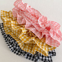 Load image into Gallery viewer, Baby Girls Solid Color Tops And Checked Bow Skirts Wholesale 230328170
