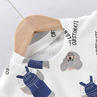 Load image into Gallery viewer, 2 Pieces Set Baby Kid Boys Cartoon Print T-Shirts And Solid Color Shorts Wholesale 23032818
