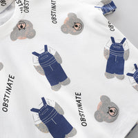 Load image into Gallery viewer, 2 Pieces Set Baby Kid Boys Cartoon Print T-Shirts And Solid Color Shorts Wholesale 23032818
