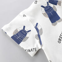 Load image into Gallery viewer, 2 Pieces Set Baby Kid Boys Cartoon Print T-Shirts And Solid Color Shorts Wholesale 23032818
