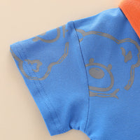 Load image into Gallery viewer, 2 Pieces Set Baby Kid Boys Cartoon Print Polo Shirts And Solid Color Shorts Wholesale 23032819
