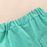 Load image into Gallery viewer, 2 Pieces Set Baby Kid Boys Cartoon Print Polo Shirts And Solid Color Shorts Wholesale 23032819
