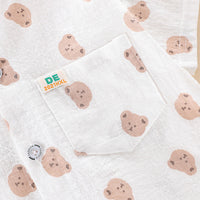 Load image into Gallery viewer, 2 Pieces Set Baby Kid Boys Cartoon Print Tops And Solid Color Shorts Wholesale 23032821
