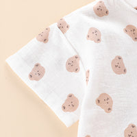 Load image into Gallery viewer, 2 Pieces Set Baby Kid Boys Cartoon Print Tops And Solid Color Shorts Wholesale 23032821
