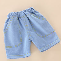 Load image into Gallery viewer, 2 Pieces Set Baby Kid Boys Cartoon Print Tops And Solid Color Shorts Wholesale 23032821
