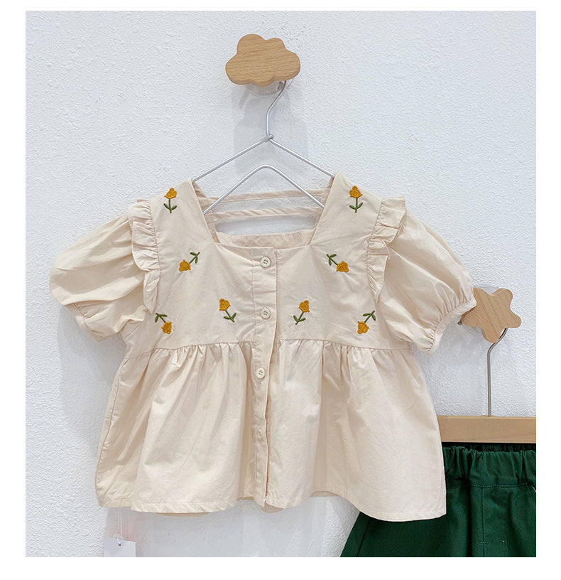 Baby Kid Girls Embroidered Tops Wholesale 230328217
