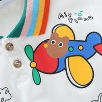 Load image into Gallery viewer, 2 Pieces Set Baby Kid Boys Letters Cartoon Print T-Shirts And Solid Color Shorts Wholesale 23032827
