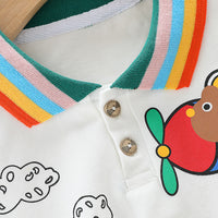 Load image into Gallery viewer, 2 Pieces Set Baby Kid Boys Letters Cartoon Print T-Shirts And Solid Color Shorts Wholesale 23032827
