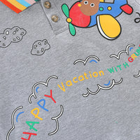 Load image into Gallery viewer, 2 Pieces Set Baby Kid Boys Letters Cartoon Print T-Shirts And Solid Color Shorts Wholesale 23032827
