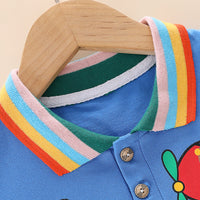 Load image into Gallery viewer, 2 Pieces Set Baby Kid Boys Letters Cartoon Print T-Shirts And Solid Color Shorts Wholesale 23032827
